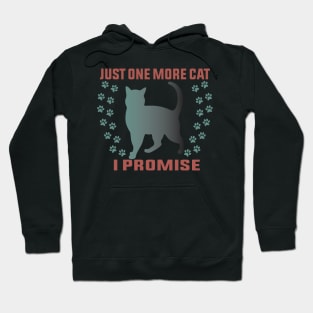 Just One More Cat I Promise Funny Design Quote Hoodie